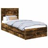 vidaXL Bed Frame with Drawer Smoked Oak 75 x 190 cm Engineer Wood