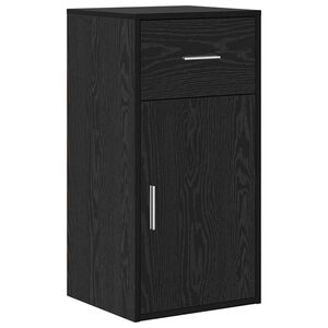 vidaXL Sideboard with Drawer Black Oak 38 x 34 x 75 cm