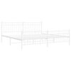 vidaXL Metal Bed Frame without Mattress with Footboard White 193x203cm