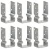 vidaXL Fence Anchors 6 pcs Silver 8x6x15 cm Galvanised Steel