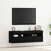 vidaXL TV Wall Cabinet Black oak 60 x 30 x 40 cm Engineered wood