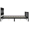 vidaXL Bed Frame without Mattress Black King Size Solid Wood Pine