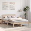 vidaXL Bed Frame with Headboard Natural 140 x 190 cm Solid Pine Wood