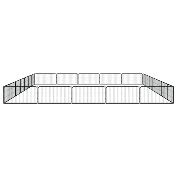 vidaXL 24-Panel Dog Playpen Black 100x50 cm Powder-coated Steel
