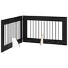 vidaXL Foldable Dog Gate with Stands 2 pcs Black Oak 200.5 cm
