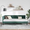 vidaXL Corner Bed Frame with Headboard Dark green 100 x 200 cm Velvet