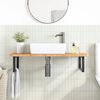 vidaXL Basin Shelf Wall Mounted Steel and Solid Wood Oak
