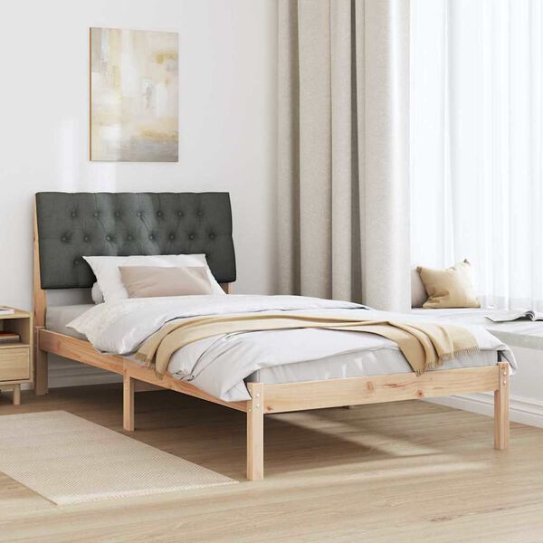 vidaXL Bed Frame with Upholstered Headboard Brown 100 x 200 cm