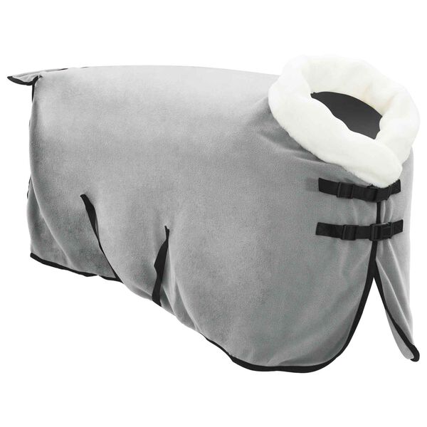 vidaXL Horse Blanket Full Light Grey and Pink 115 cm Polar fleece