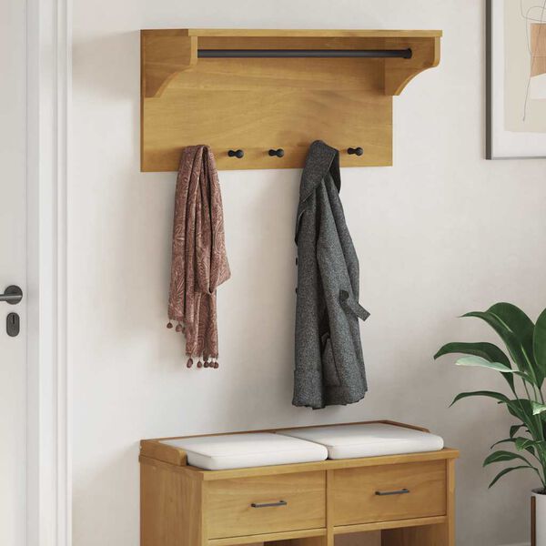 vidaXL Wall-mounted Coat Rack SANDNES 87x30x42 cm Solid Wood Pine