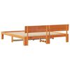 vidaXL Bed Frame with Headboard Wax Brown 180 x 200 cm Solid Pine Wood