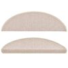 vidaXL Stair Mats 15 pcs 56x17x3 cm Taupe Half Round