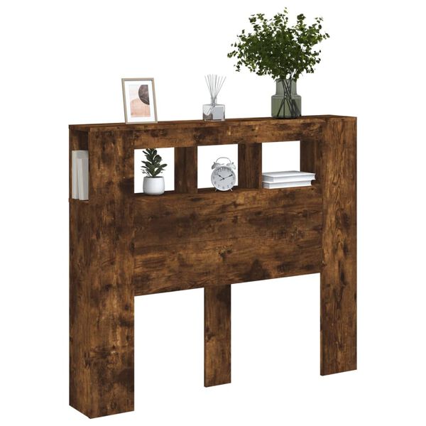 vidaXL LED Headboard Smoked Oak 120x18.5x103.5 cm Engineered Wood