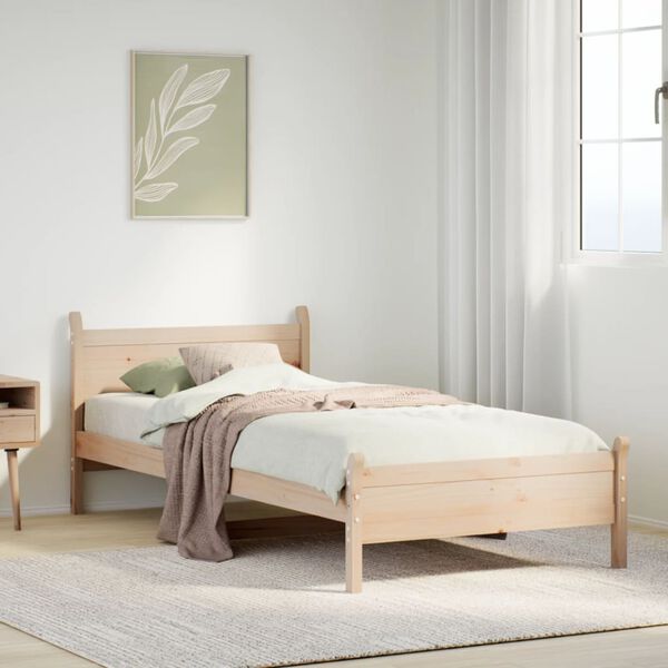 vidaXL Bed Frame without Mattress 90x190 cm Single Solid Wood Pine