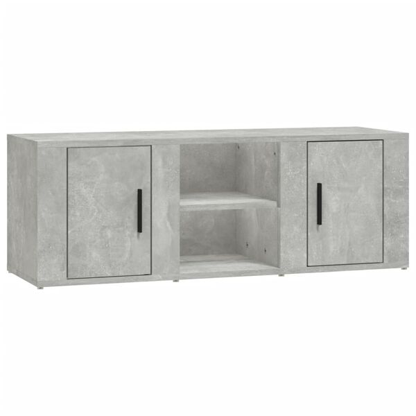 vidaXL TV Cabinet Concrete Grey 100x31.5x35 cm Engineered Wood