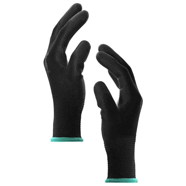 vidaXL Work Gloves 12 pcs Black 11 / XXL Polyester