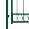 vidaXL Fence Gate with Spikes Steel 100x175 cm Green