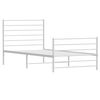 vidaXL Metal Bed Frame without Mattress with Footboard White 107x203cm