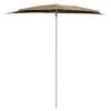 vidaXL Garden Half Parasol with Pole 180x90 cm Taupe