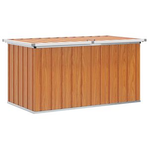 vidaXL Outdoor Storage Box Wood 129 x 67 x 65 cm Galvanised Steel
