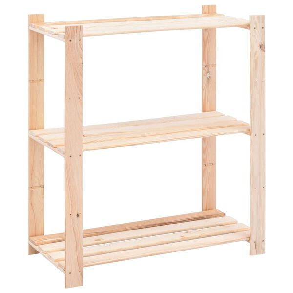 vidaXL 3-Tier Storage Racks 3 pcs 80x38x90 cm Solid Pinewood 150 kg