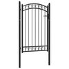 vidaXL Fence Gate with Arched Top Steel 100x150 cm Black