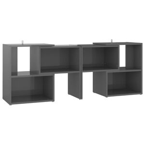 vidaXL TV Cabinet High Gloss Grey 104x30x52 cm Engineered Wood