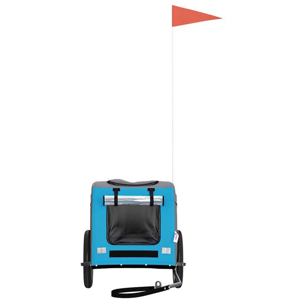 vidaXL Pet Bike Trailer Blue and Grey Oxford Fabric and Iron