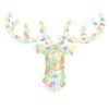 vidaXL Reindeer Head with 140 LEDs Colourful 60 cm Acrylic