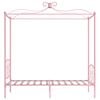 vidaXL Canopy Bed Frame without Mattress Pink Metal 90x200 cm