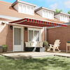 vidaXL Manual Retractable Awning with LED 400x300 cm Orange and Brown