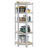 vidaXL 5-Layer Corner Shelf Silver Steel&Engineered Wood