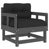 vidaXL Garden Chairs with Cushions 2 pcs Grey Solid Wood Pine