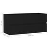 vidaXL Sink Cabinet with Built-in Basin Black Engineered Wood