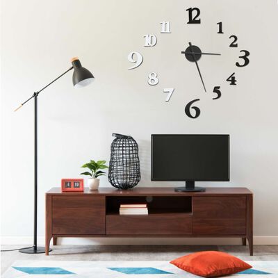 vidaXL 3D Wall Clock Modern Design Black and White 100 cm XXL