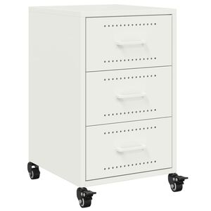 vidaXL Bedside Cabinet White 36x39x59 cm Steel