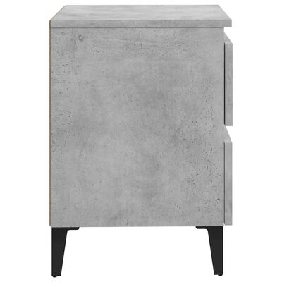 vidaXL Bed Cabinets 2 pcs Concrete Grey 40x35x50 cm Engineered Wood