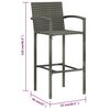 vidaXL 3 Piece Garden Bar Set Poly Rattan Grey
