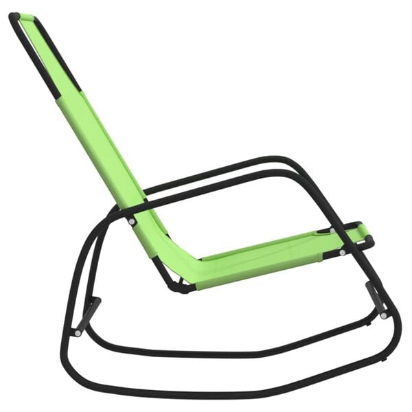 vidaXL Rocking Sun Lounger Green Steel and Textilene