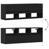 vidaXL TV Wall Cabinet with LED Lights Black 130x31x45 cm