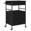 vidaXL Kitchen Trolley Black Oak 56 x 43 x 89.5 cm Engineered Wood