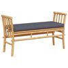 vidaXL Garden Bench with Cushion Brown 110 x 38 x 65cm Bamboo