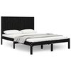 vidaXL Bed Frame without Mattress Black 140x190 cm Solid Wood Pine