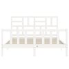 vidaXL Bed Frame without Mattress White King Size Solid Wood Pine
