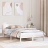 vidaXL Bed Frame with Headboard White 140 x 190 cm Solid Pine Wood