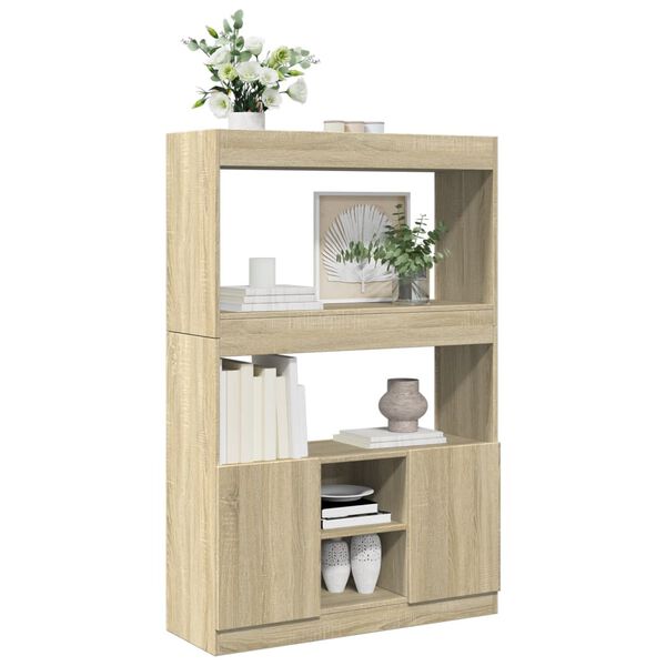 vidaXL Highboard&nbsp;Sonoma Oak 92x33x140 cm Engineered Wood