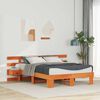 vidaXL Bed Frame with Headboard Brown 120 x 190 cm Solid Pine Wood