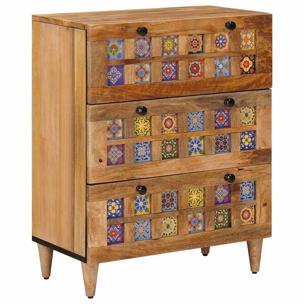 vidaXL Sideboard Natural 60 x 33 x 75 cm Solid Mango Wood