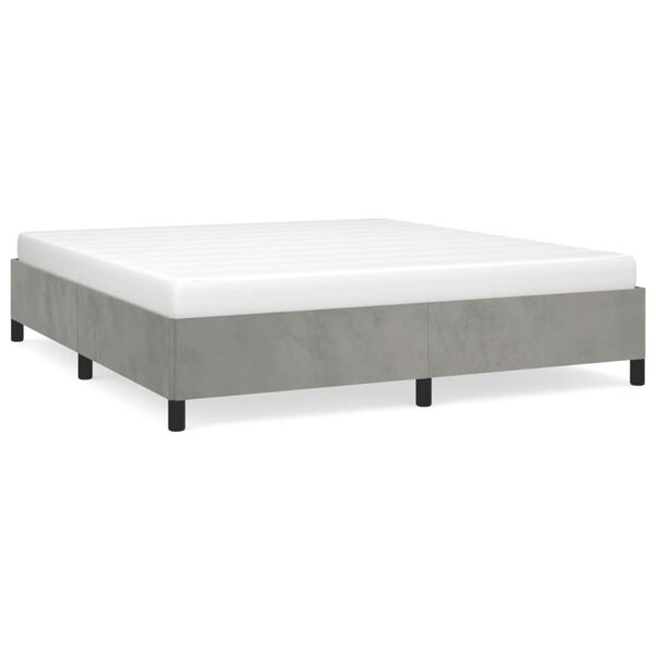 vidaXL Bed Frame without Mattress Light Grey Super King Velvet