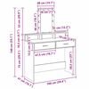 vidaXL Dressing Table Brown 100 x 41 x 140 cm Engineered Wood